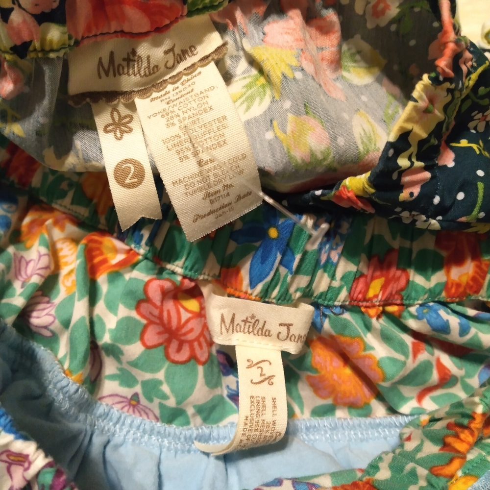 Matilda Jane Floral Ruffle Tulle Skirts Set Of 2 Size 2 - Picture 6 of 8